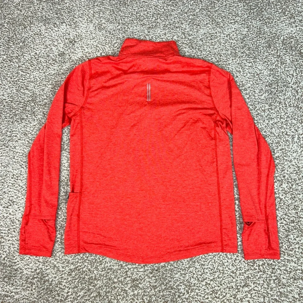 Nike Pullover Women Medium Orange Running Half Zip Dri-FIT Thumbhole Top Gym